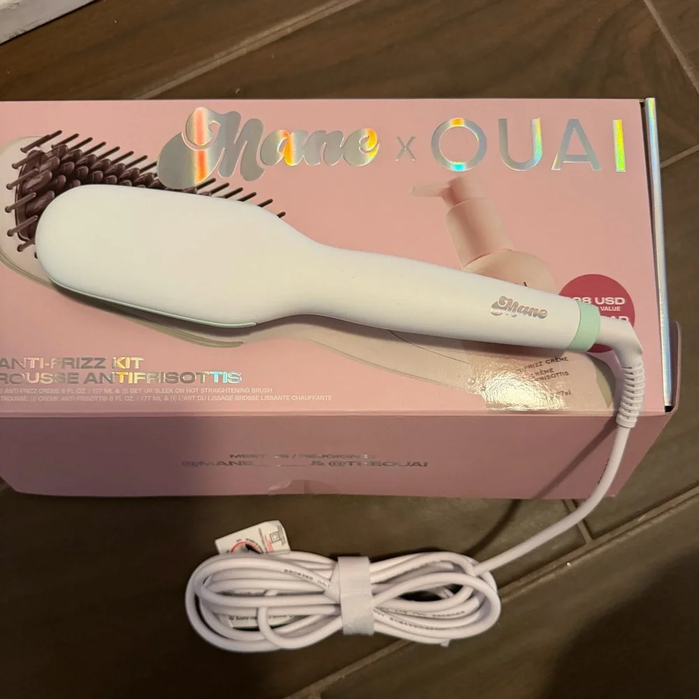 NWT Mane Get Sleek Hot Heated Adjustable Straightening Hair Brush - Picture 4 of 10